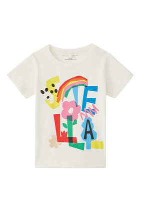 Rainbow Print Stella Logo Cotton T‐Shirt
